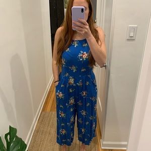 Blue floral jumpsuit